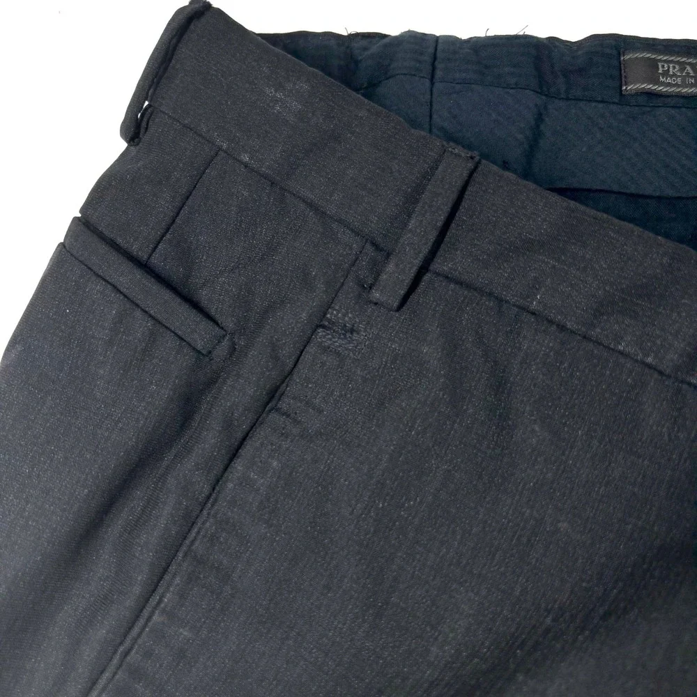Prada Black Dress Trouser Pants Mens 54R 31X27‎ Luxury Business Formal Italy GUC